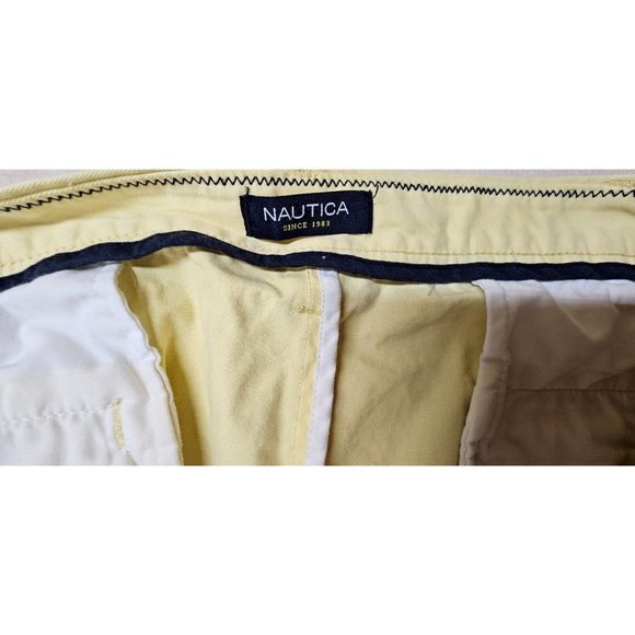 Nautica Mens 40 Yellow The Deck Classic Fit Flat Front Chino Khaki Shorts - Picture 13 of 13